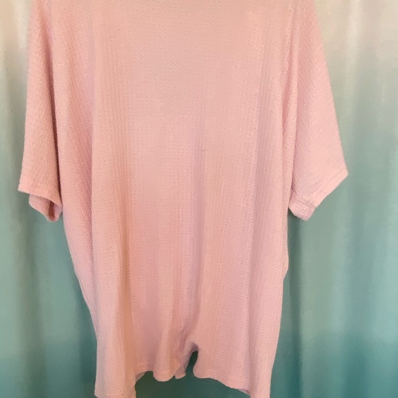 Mihoul xl pink waffle knit tie front top - Picture 4 of 4